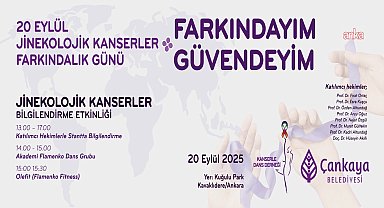 Çankaya Belediyesi, 20 Eylül Dünya Jinekolojik Kanserler Farkındalık Günü kapsamında düzenlenecek etkinliklere ev sahipliği yapacak