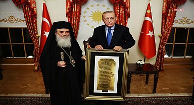 Cumhurbaşkanı Erdoğan, Kudüs Rum Ortodoks Kilisesi Patriği 3’üncü Teofilos ile görüştü