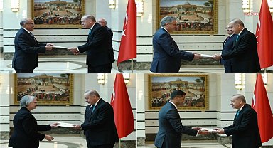 Dört ülkenin büyükelçisi Cumhurbaşkanı Erdoğan'a güven mektuplarını sundu