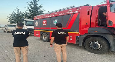 Eskişehir Büyükşehir Belediyesi'nden Buldan'da devam eden orman yangınını söndürme çalışmalarına destek