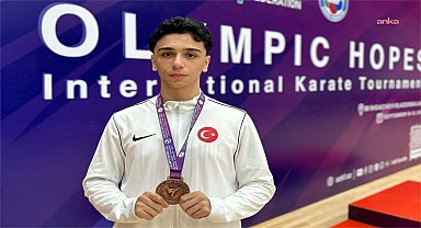 Ortahisar Belediyesporlu Sönmez'den Olimpik Hopes Karate Turnuvası’nda bronz madalya