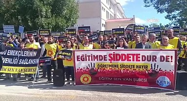 Van’da okuldaki bıçaklı saldırı sonrası Eğitim Sen'den protesto