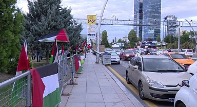 ABD Büyükelçiliği önünde ''İsrail'e Tam Ambargo'' eylemi... ''İsrail’e derhal tam ambargo uygulanması için bir aradayız''