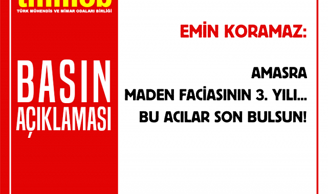 Amasra maden faciasının 3. yılı... TMMOB Yönetim Kurulu Başkanı Koramaz: