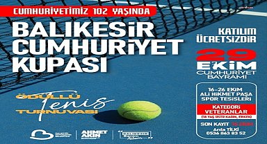 Balıkesir Büyükşehir Belediyesi, 29 Ekim Cumhuriyet Haftası'nda Tenis Turnuvası düzenleyecek