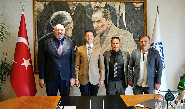 Bodrum Belediye Başkanı Mandalinci, Türkiye Muhtarlar Konfederasyonu Genel Başkanı Delibalta'yı ağırladı