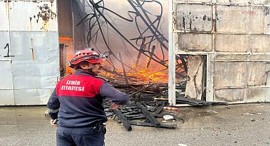 Bornova’da bir depoda çıkan yangın büyümeden söndürüldü