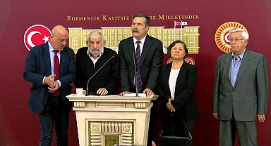 Can Atalay'ın babası Mustafa Atalay, Erkan Baş'la birlikte Meclis'te konuştu: 