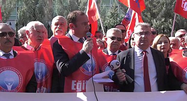 Eğitim-İş, 20. kuruluş yıl dönümünde Milli Eğitim Bakanlığı önüne yürüdü...Kadem Özbay: 
