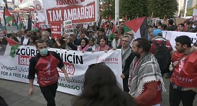 Filistin'e destek amacıyla binlerce kişi Taksim'den Beşiktaş'a yürüdü: 