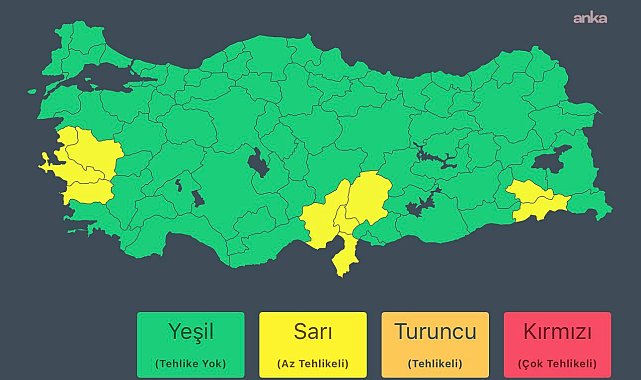 İçişleri Bakanlığı'ndan kuvvetli yağış uyarısı