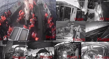 Küresel Sumud Filosu’nda yer alan “Alma” gemisindeki aktivistlerin İsrail tehdidine karşı güvenlik pozisyonu aldığı görüldü