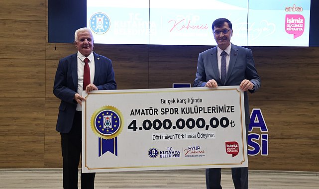 Kütahya Belediyesi’nden amatör spor kulüplerine 4 milyon TL nakdi destek