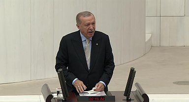 TBMM'de Cumhurbaşkanı Erdoğan, Bahçeli, Bakırhan ve Dervişoğlu ile 
