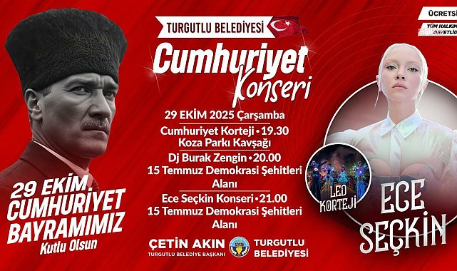 Turgutlu’da Cumhuriyet Bayramı coşkusu