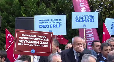 Türkiye Kamu-Sen üyeleri, TBMM önünde... Önder Kahveci: Ekonomik yük memurun sırtında, adaletsizlik memurun cebindedir