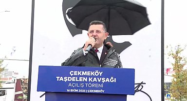 Yağmur altında kavşak açılışında konuşan Nuri Aslan: “Ekrem Başkanımız ne vizyon çizmişse ne söz vermişse İstanbul'a, tamamını öyle de böyle de gerçekleştireceğiz. Asla pes etmeyeceğiz