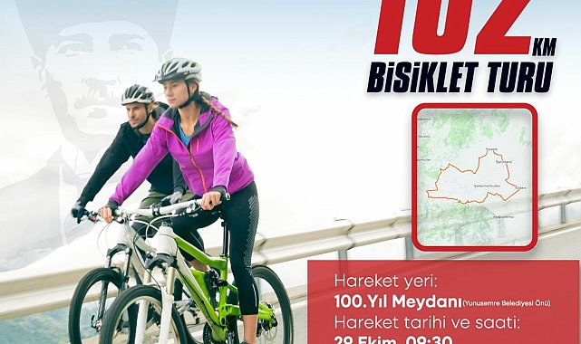 Yunusemre Belediyesi'nden Cumhuriyet Bayramı'na özel 102 kilometrelik bisiklet turu